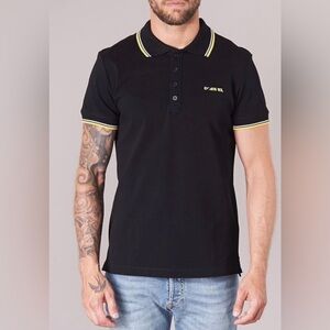 Diesel polo shirt broken logo black men’s